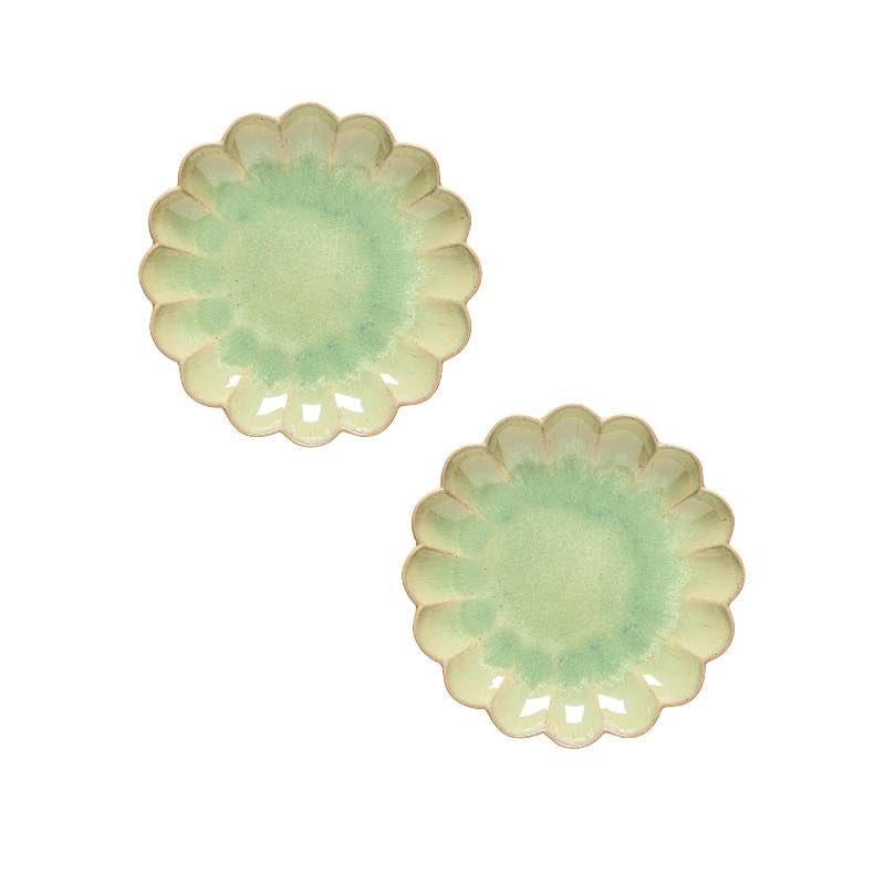 Marrakesh Appetizer Plates, Set of 2 - Eucalyptus